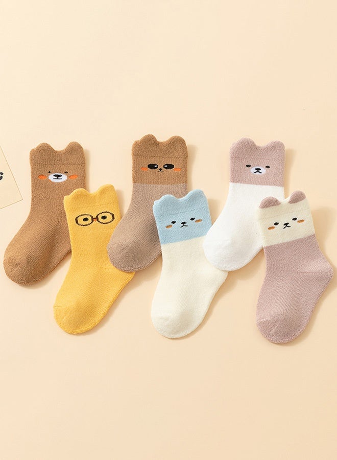 Hanayo 6 Pairs Kids Socks Girls and Boys Cotton Socks Comfortable Unisex Socks for Newborn Infant Toddlers Perfect for All Seasons(Multicolour) - Image 3